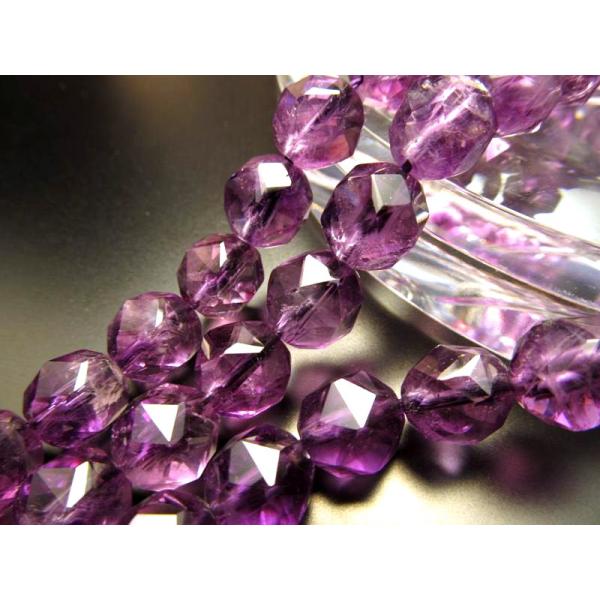 最高級 7-8mm珠 アメジスト スターカット 一連 約38-40cm 天然アメジスト 極上 天然石...