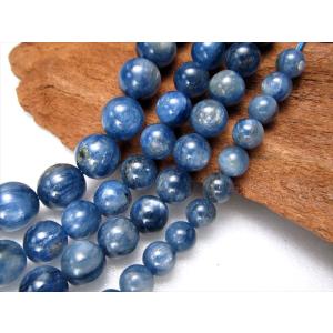 AAA 約10mm珠 一連 カイヤナイト(藍晶石) 約38-40cm 極上 天然石 ビーズ パワーストーン ブラジル産 rn-s｜comrose