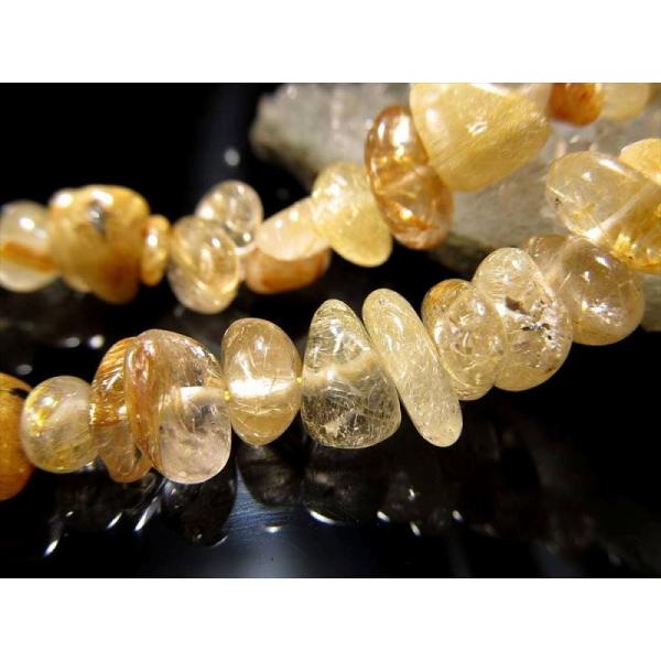 ゴールドタイチンルチル さざれ石 連 約5mm-11mm 一連 約38-40cm きらきらルチル パ...