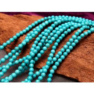 極小サイズ 2mm-2.5mm珠 ターコイズ(トルコ石) 一連 約38-40cm (天然
