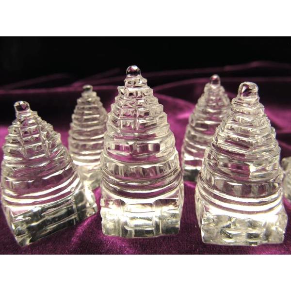 5A Lサイズ ヒマラヤ水晶シュリヤントラ 心身の調整・癒しの御守り 縦約35-40mm インド産 ...