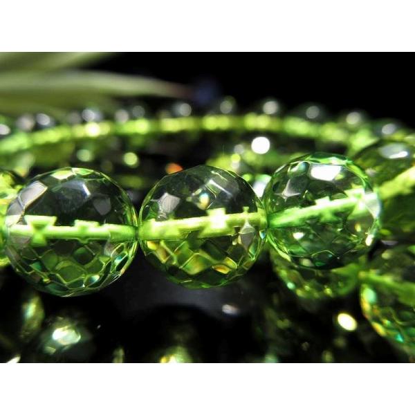 4A グリーンアンバー カットタイプ ブレスレット 約8.5mm×22珠前後 発色美しい リトアニア...