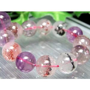 ブレスレット ラベンダーカラー マーブルスコロライト 10.5mm-11mm×19
