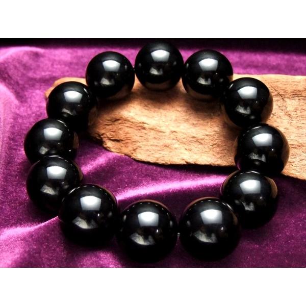 4A 黒水晶ブレスレット 約20mm×12珠前後 天然チベットモリオン チベット産 パワーストーン