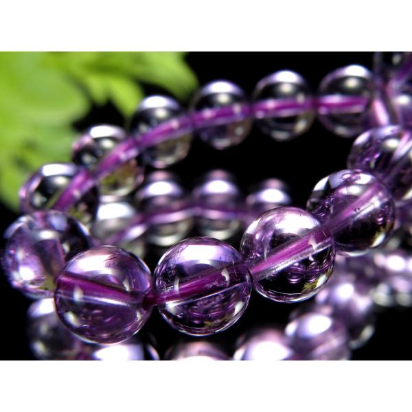 4A 艶やかなクリアパープル アメジスト 紫水晶 ブレスレット 約6.5mm-7mm×26珠 透明感...