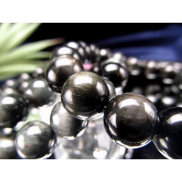 AA ブラックイーグルアイ ブレスレット 10mm-10.5mm×19珠前後 クールなブラックタイプ...