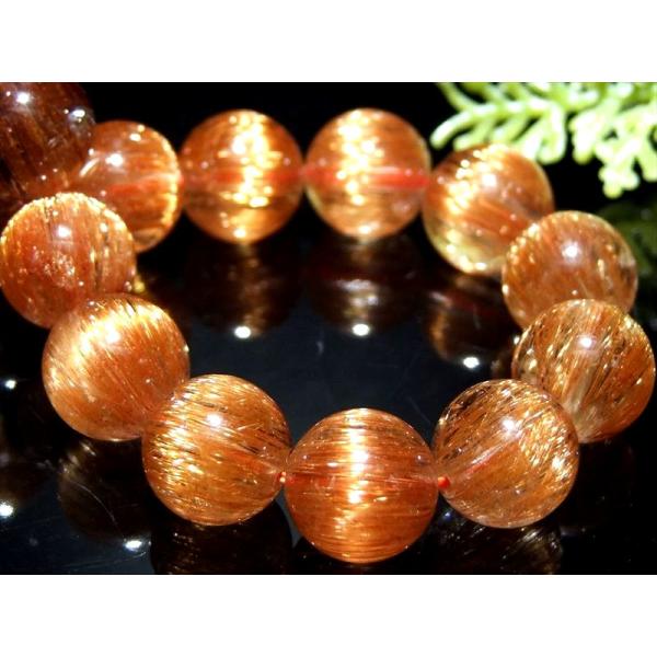 至高の輝き ロイヤルクラス オレンジキャッツアイルチルクォーツ ブレスレット 11.5mm-12mm...