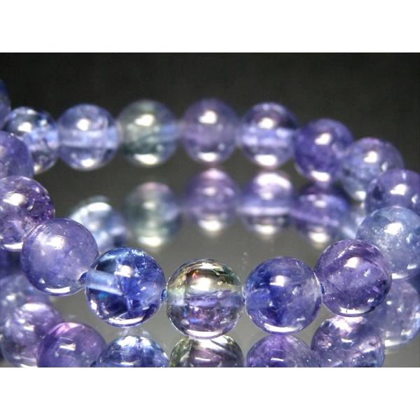 過去最高品質 くっきりバイカラー S級 バイカラータンザナイト ブレスレット 7.5mm-8mm×2...