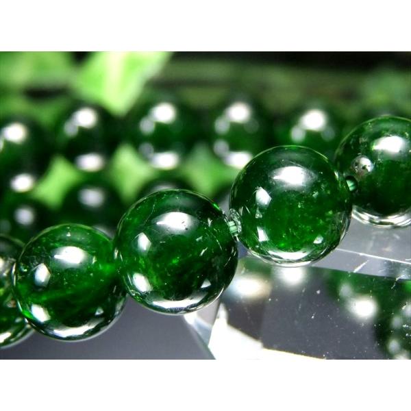 入手困難 大珠サイズ 4A+ クロムダイオプサイト ブレスレット 10mm-11mm×19珠透明感あ...