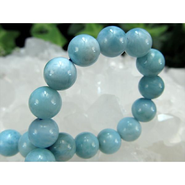 優しい波模様 AA+ ラリマー ブレスレット 7.5mm×25珠 愛と平和の石 一点もの 愛と平和の...