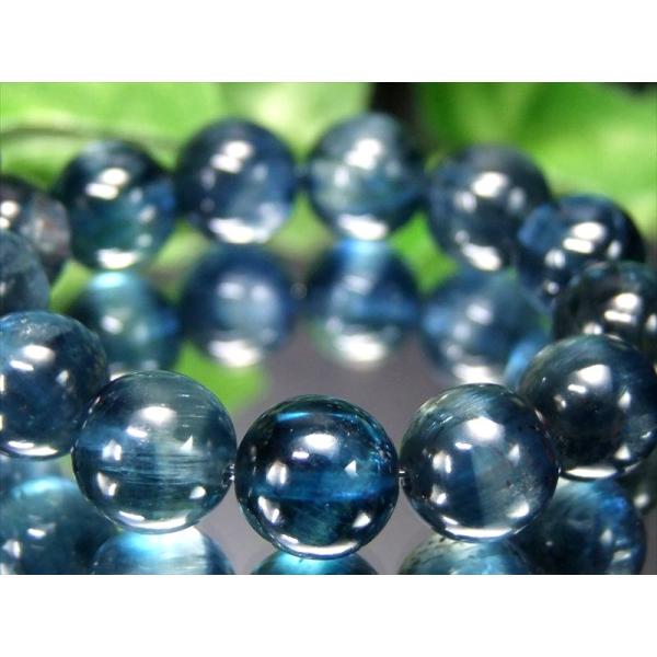 店頭展示中 まるでロンドンブルー 5A 超透明 カイヤナイト ブレスレット 9mm-9.5mm×21...