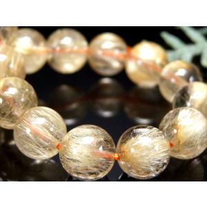 店頭展示中 針多め 3A+ ゴールドルチルクォーツ ブレスレット 8mm-8.5