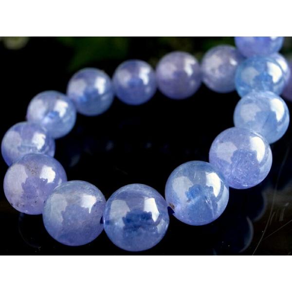 5A 宝石質 タンザナイト ブルーゾイサイト ブレスレット 7mm-7.5mm×26珠 12月の誕生...