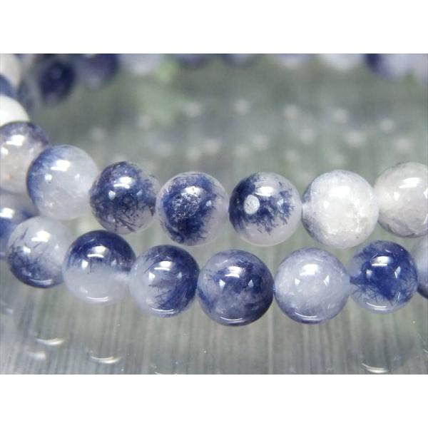 現品撮影の6本 くっきり結晶 4A デュモルチェライト イン クォーツ ブレスレット 6mm-6.5...