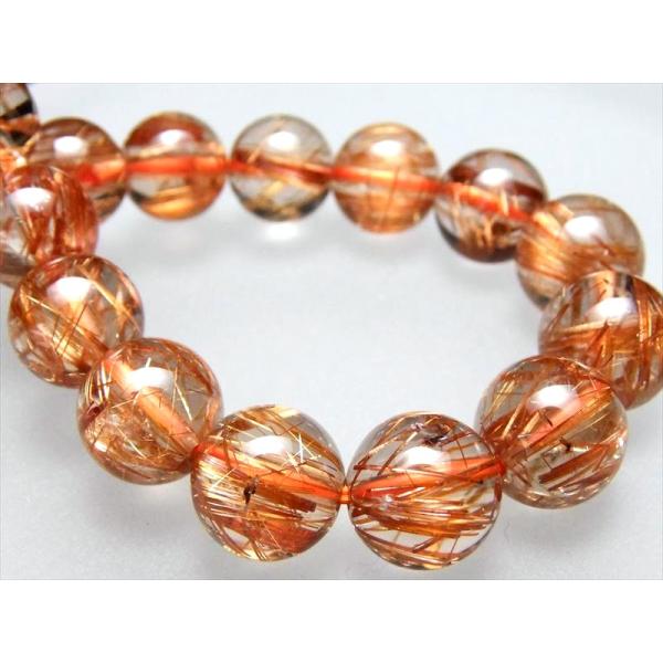 煌くオレンジ針 4A オレンジルチルクォーツ ブレスレット 9mm-10mm×20珠 金運と活力の石...