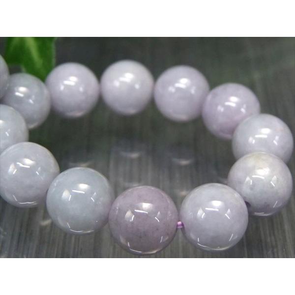 ほんのりラベンダー ラベンダー翡翠 ブレスレット 10mm10.5mm×19珠 豊かな人生を創造する...