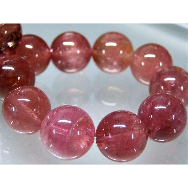 ブレスレット 店頭展示中 キャッツアイ珠有り S級 ルベライト トルマリン 12mm-12.5mm×...
