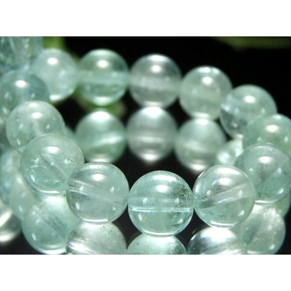 爽やかミントブルー 3A+ ミントブルー トパーズ ブレスレット 9mm-9.5mm×21珠 抜群の...