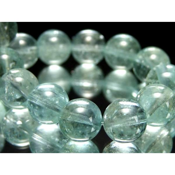 爽やかミントブルー 3A+ ミントブルー トパーズ ブレスレット 10mm-10.5mm×19珠 抜...