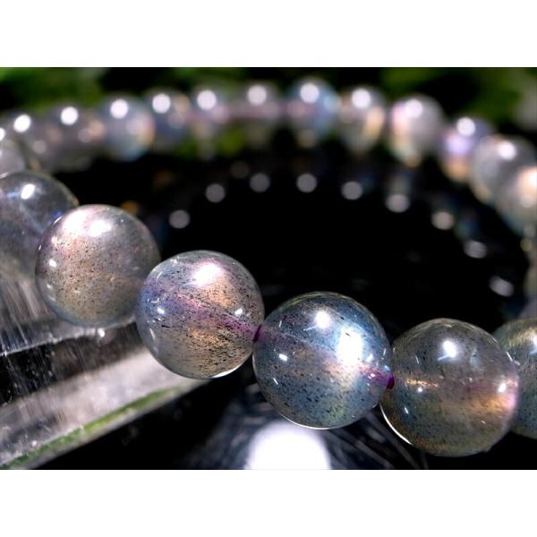 激レア 4A パープルシラー ラブラドライト ブレスレット 8mm-8.5mm×23珠 スペクトロラ...