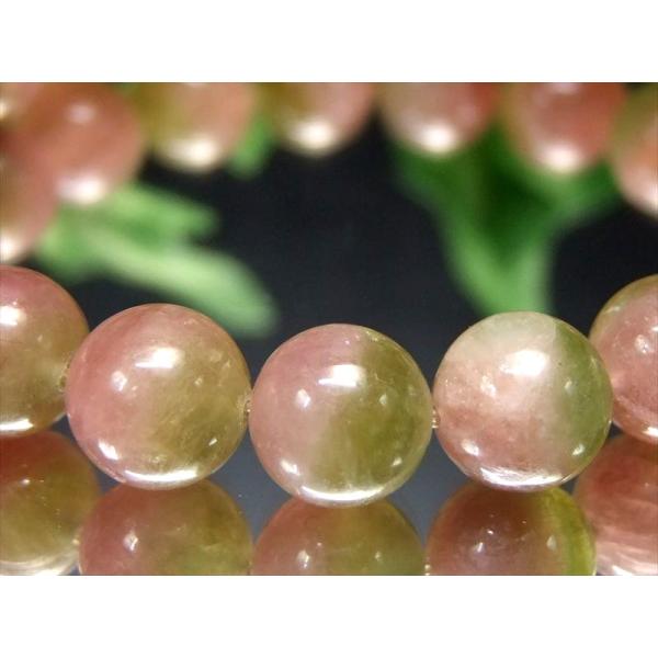 店頭展示中 明るめカラー 大粒 4A+ ウォーターメロン トルマリン ブレスレット 10mm-10....