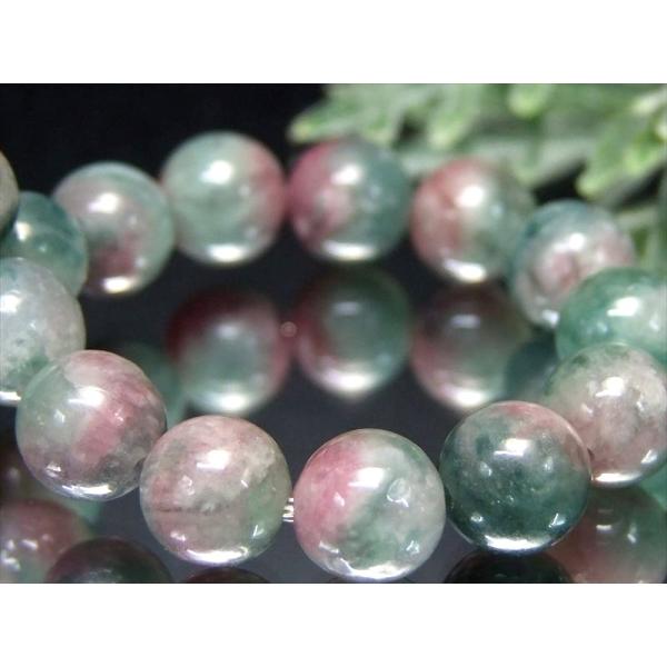 初入荷 希少カラー・ピンク&amp;ブルー バイカラー トルマリン ブレスレット 8mm-8.5mm×23珠...