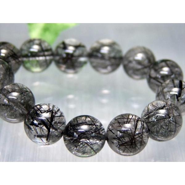 繊細針多め 3A+ ブラックルチルクォーツ ブレスレット 約9mm-9.5mm×21珠 透明感抜群 ...