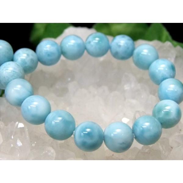 水面模様くっきり 3A+ ラリマー ブルーペクトライト ブレスレット 6.5mm-7mm×27珠 愛...