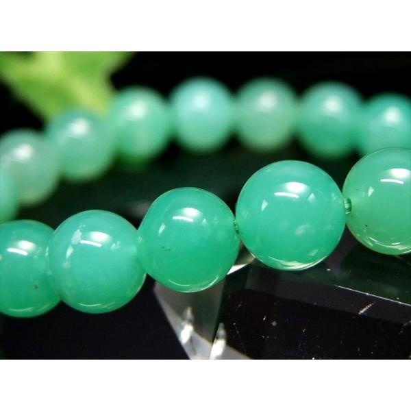 透明感バツグン 3A クリソプレーズ ブレスレット 8.5mm-9mm×22珠 隠れた才能を引き出す...