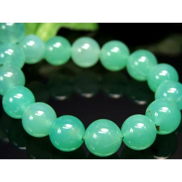 透明感バツグン 3A+ クリソプレーズ ブレスレット 7.5mm-8mm×25珠 隠れた才能を引き出...