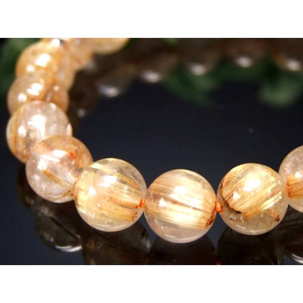 針多め 3A ゴールドルチルクォーツ ブレスレット 9mm-9.5mm×21珠 繊細針 ルチル際立つ...