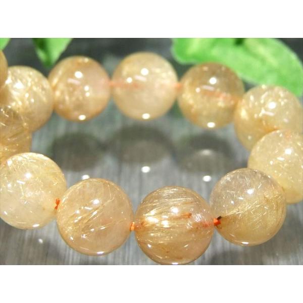 束状タイチン針多め 4A タイチン ゴールドルチル ブレスレット 11mm-11.5mm×18珠 ギ...