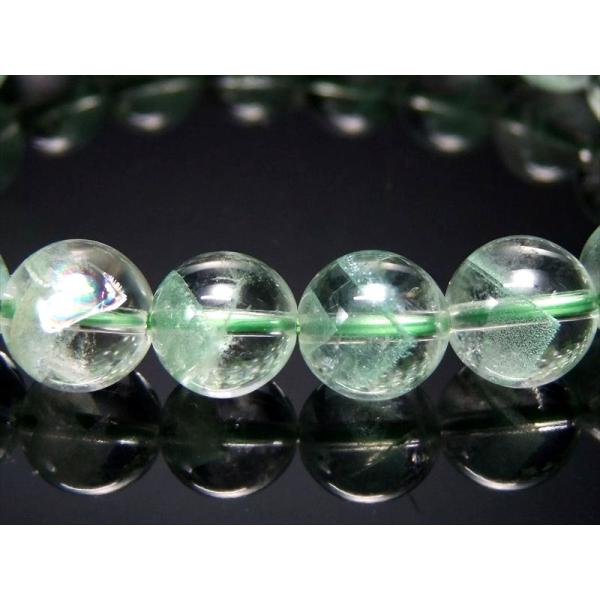 限定4本 激レア 虹入り S級 エメラルドグリーンファントム ブレスレット 10mm×19珠 澄み切...