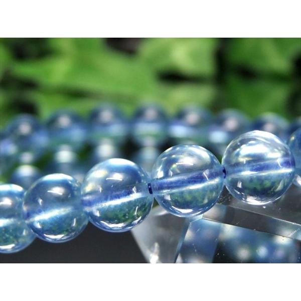 ブレスレット アクアマリン 5A 天使の石 8mm-8.5mm×23珠 3月誕生石 海の守護石 美し...