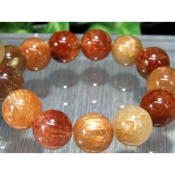 極彩ルチル 5色の福禄寿ルチル 4A MIXルチルクォーツ ブレスレット 約10.5mm-11mm×...