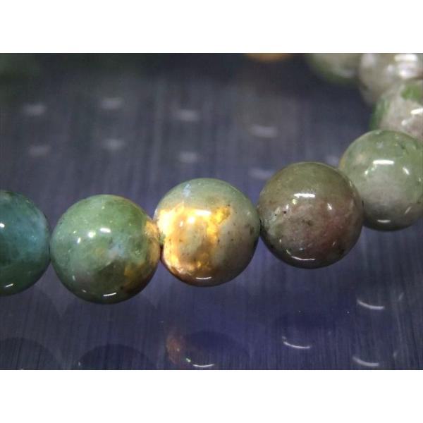 激レア 蛍光 4A ツァボライト タンザナイト ピンクゾイサイト 共生 ブレスレット 10mm-12...