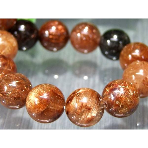 極彩ルチル タイガー針有り 4A MIXルチルクォーツ ブレスレット 約10.5mm-11mm×19...