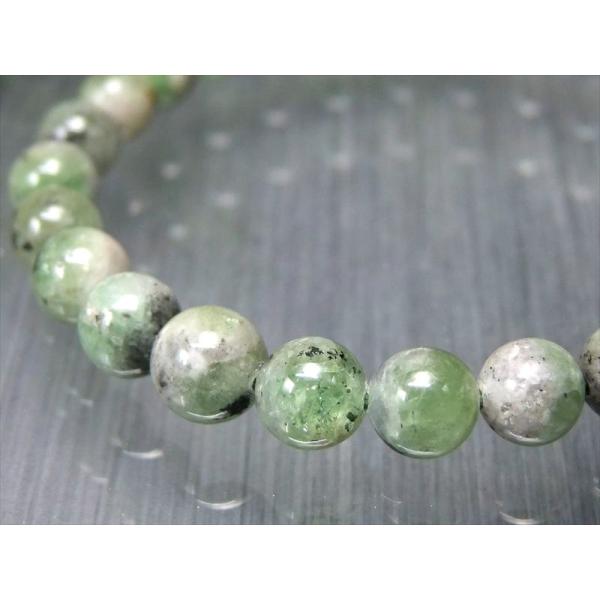 激レア 蛍光 4A ツァボライト タンザナイト ピンクゾイサイト 共生 ブレスレット 6.5mm-8...