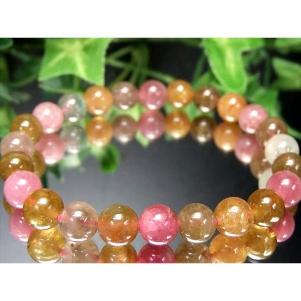 レア産地 4A+ MIXカラー トルマリン ブレスレット 7.5mm-8mm×24珠 透明明るめカラ...