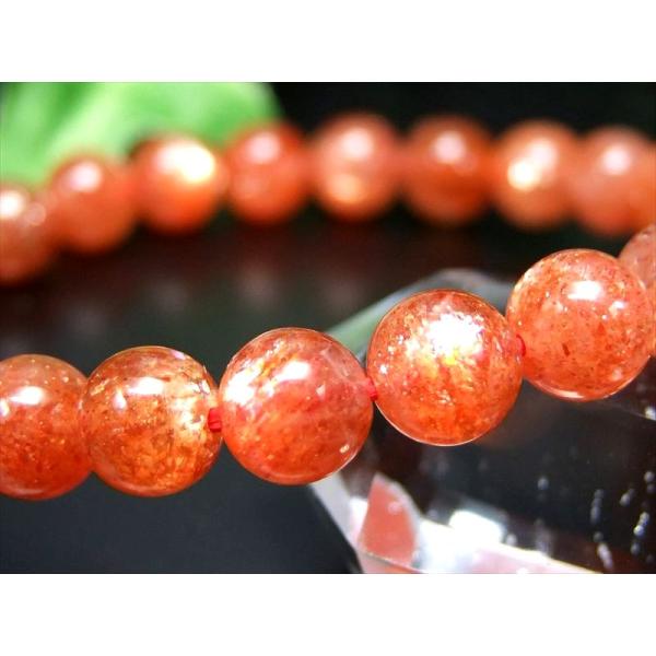 明るいオレンジ 4A+ サンストーン ブレスレット 7mm-7.5mm×25珠 太陽神の象徴 たっぷ...