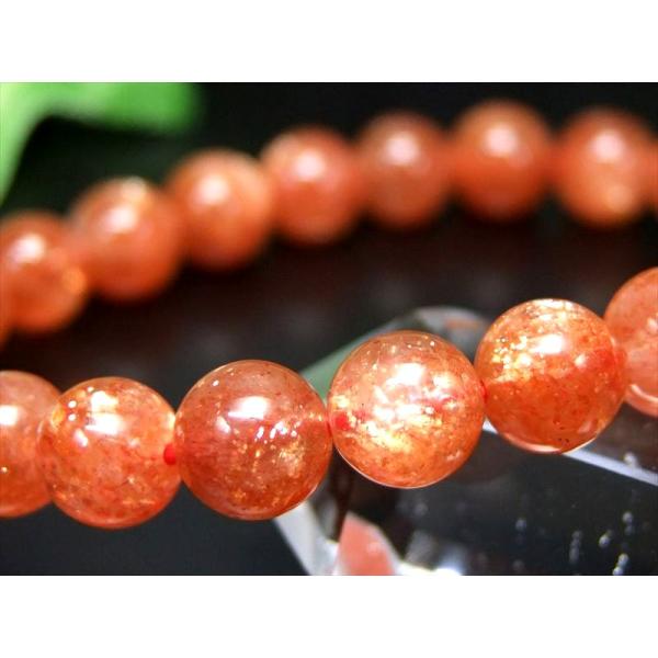 明るいオレンジ 4A+ サンストーン ブレスレット 7mm-8mm×24珠 太陽神の象徴 たっぷりイ...