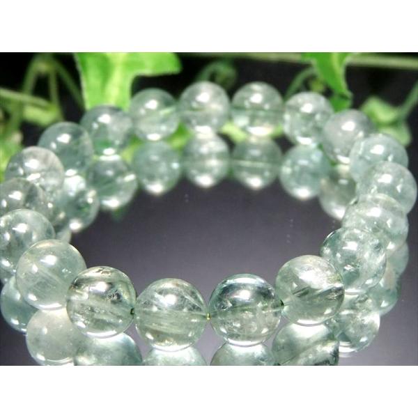 抜粋鑑別済み 虹入り 5A グリーンオリゴ クレース 天然フェルドスパー ブレスレット 10.5mm...