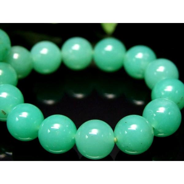 ぷるんと透明感 3A クリソプレーズ ブレスレット 8.5mm-9mm×22珠 隠れた才能を引き出す...