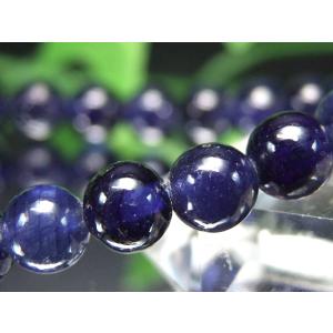 透明ブルー 5A 宝石質 サファイア ブレスレット 約7.5mm×28珠 幸運と
