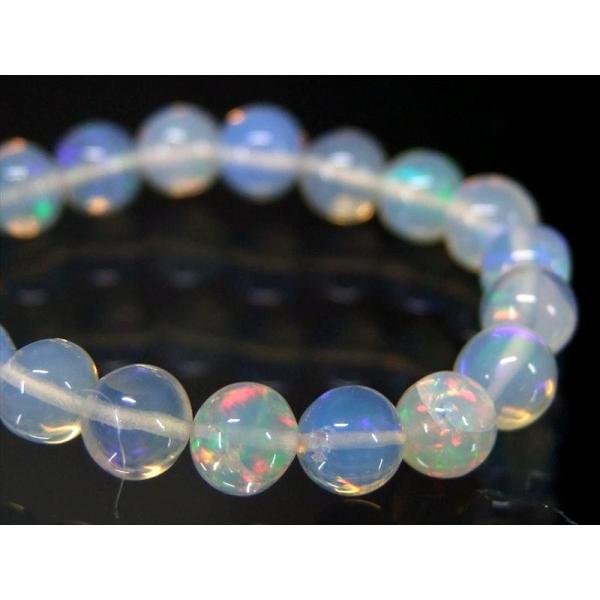 5A プレシャスオパール ブレスレット 5mm-5.5mm×35珠 幸運を呼び込む 一点物 エチオピ...