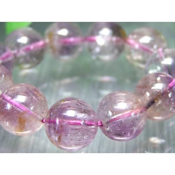 4A アメジスト エレスチャル ブレスレット 10.5mm-11mm×19珠 セイクリッドセブン ｜...