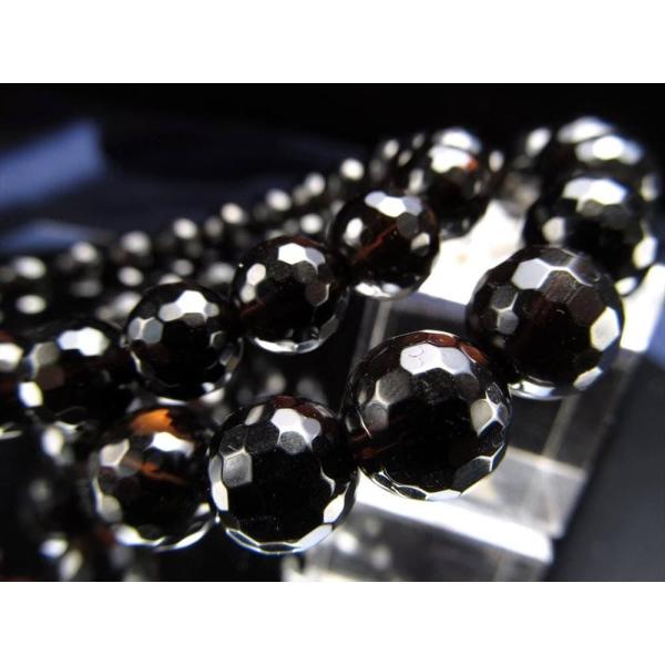 4A 黒水晶 ミラーボールカット ブレスレット 約8.5mm×23珠前後 極上多面カット 最強の魔除...