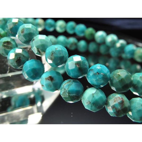 ターコイズ キラキラカット ブレスレット 約5.5mm×33珠前後 古代から愛され続ける宝石 天の神...