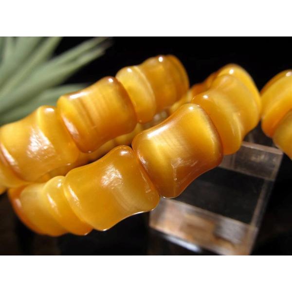 艶々 光沢感抜群 ゴールデンタイガーアイ ボーンバングル ブレスレット 虎目石 幅約12mm 眩いシ...