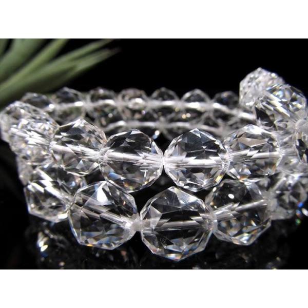 5A超透明 宝石質 天然水晶 スターカット ブレスレット 約8mm×24珠前後 クォーツ 純粋と浄化...